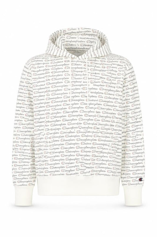 Champion Mens White Logo Pullover Hoodie Size M
