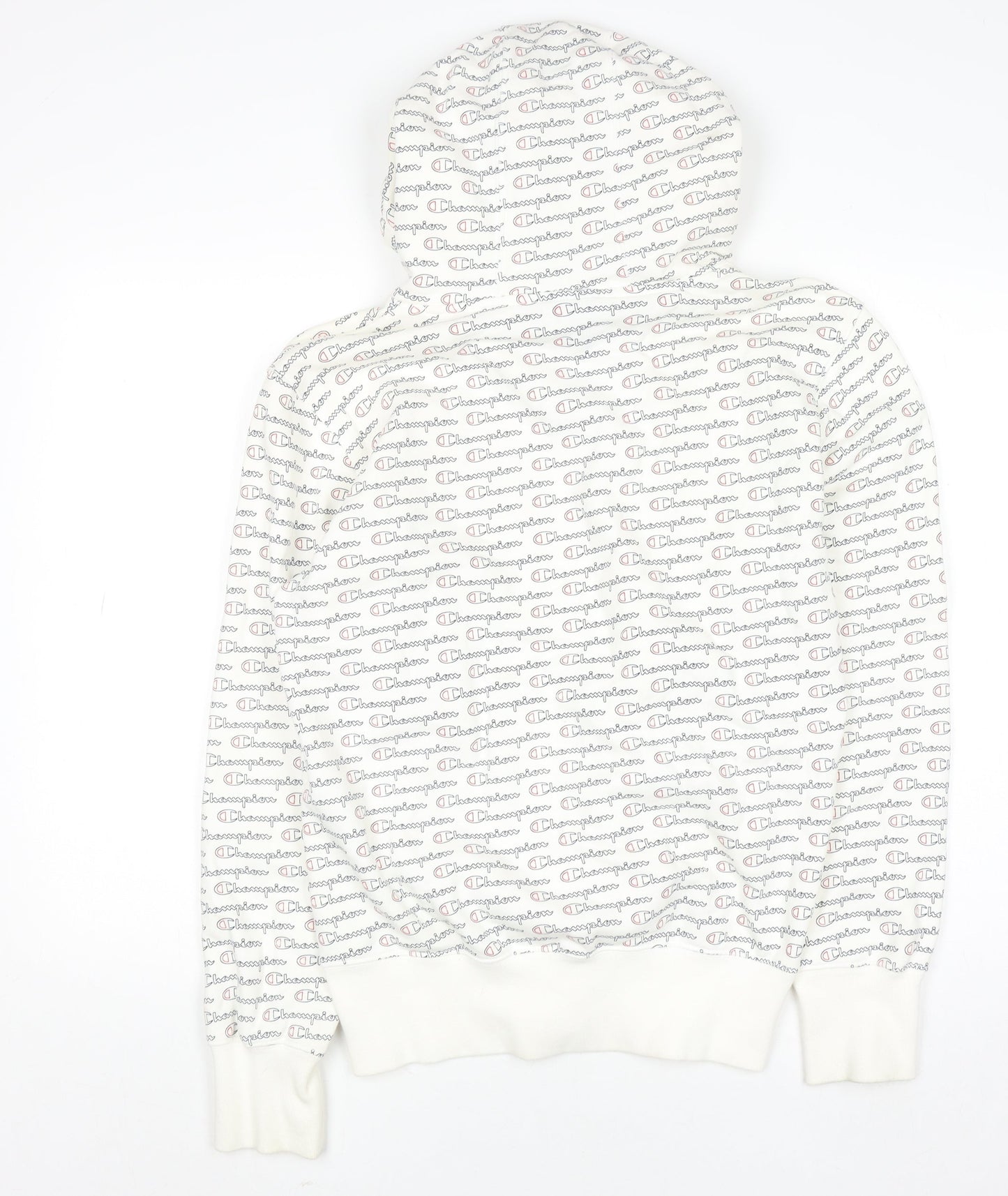 Champion Mens White Logo Pullover Hoodie Size M
