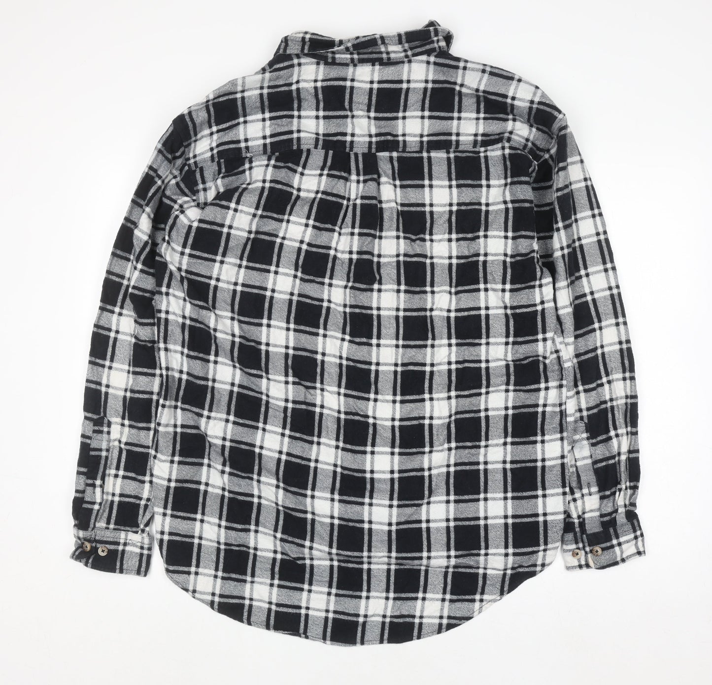 Lowes Men's Black Check Flannel Cotton Button-Up Shirt 2XL