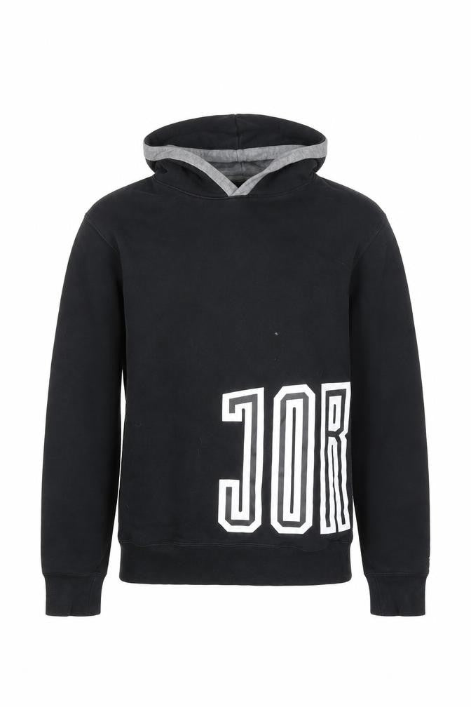 Front view of Jordan Men’s Black XS Pullover Hoodie with Logo Print