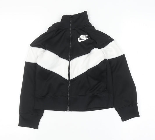 Nike Boys Black & White Full Zip Sweatshirt Size S (128-137cm)