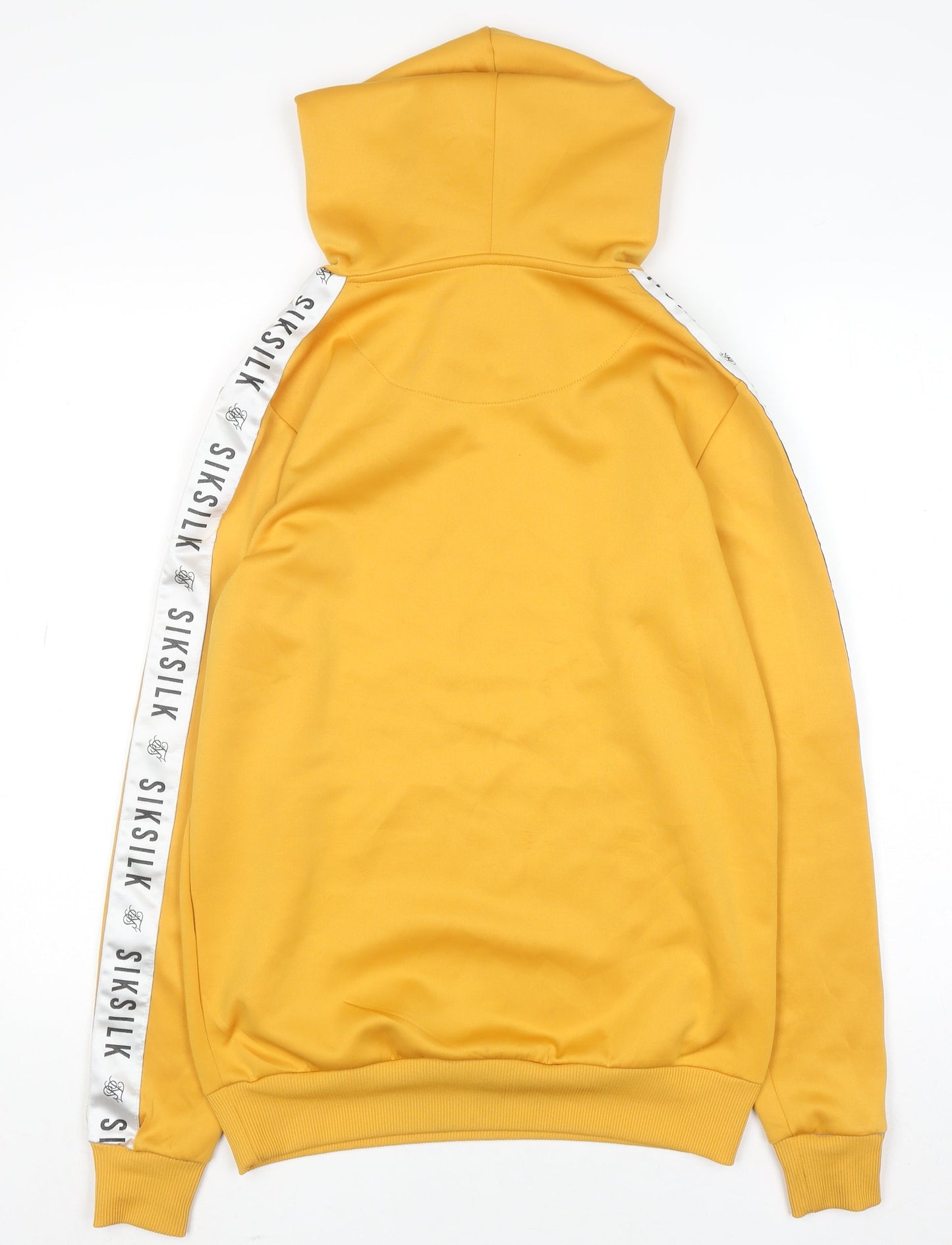 SikSilk Women's Yellow Pullover Hoodie XS Logo Tape Detail
