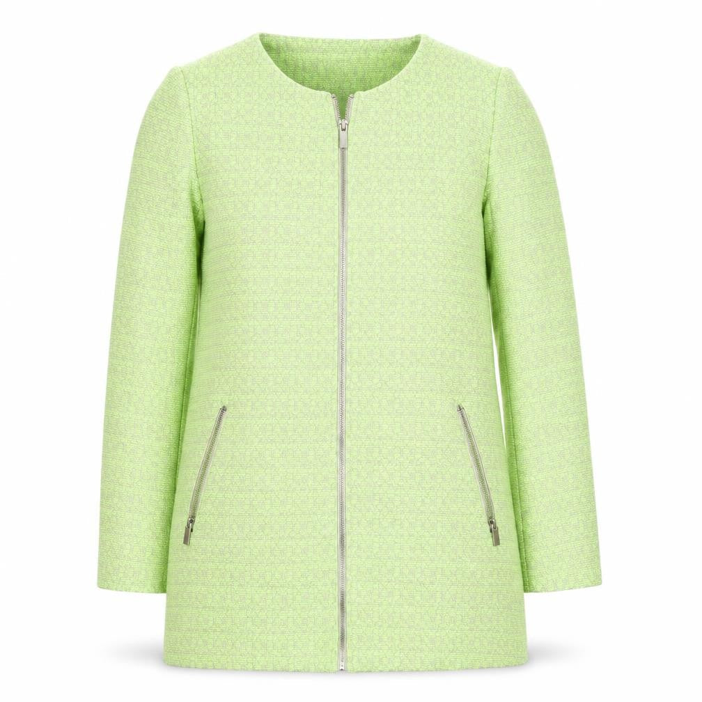 Threadbare Women Green Mid-Length Zip Tweed Coat Size 12