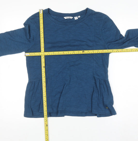 Superdry Women Blue Long Sleeve Cotton Blend Jersey T-Shirt Size 10