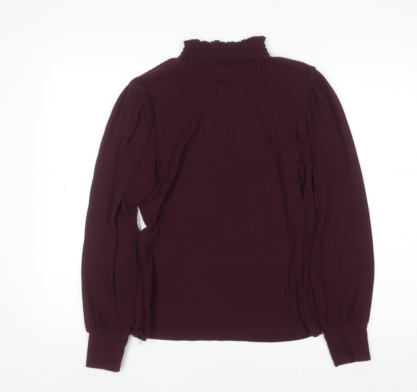 M&Co Women’s Wine Red High Neck Long Sleeve Pullover Jumper Size 16