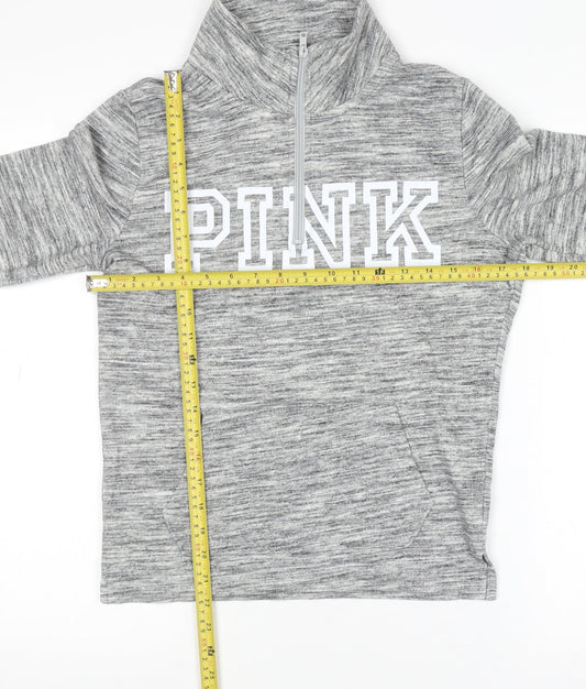 Victoria’s Secret PINK Womens Grey 1/2 Zip Pullover Sweatshirt XS