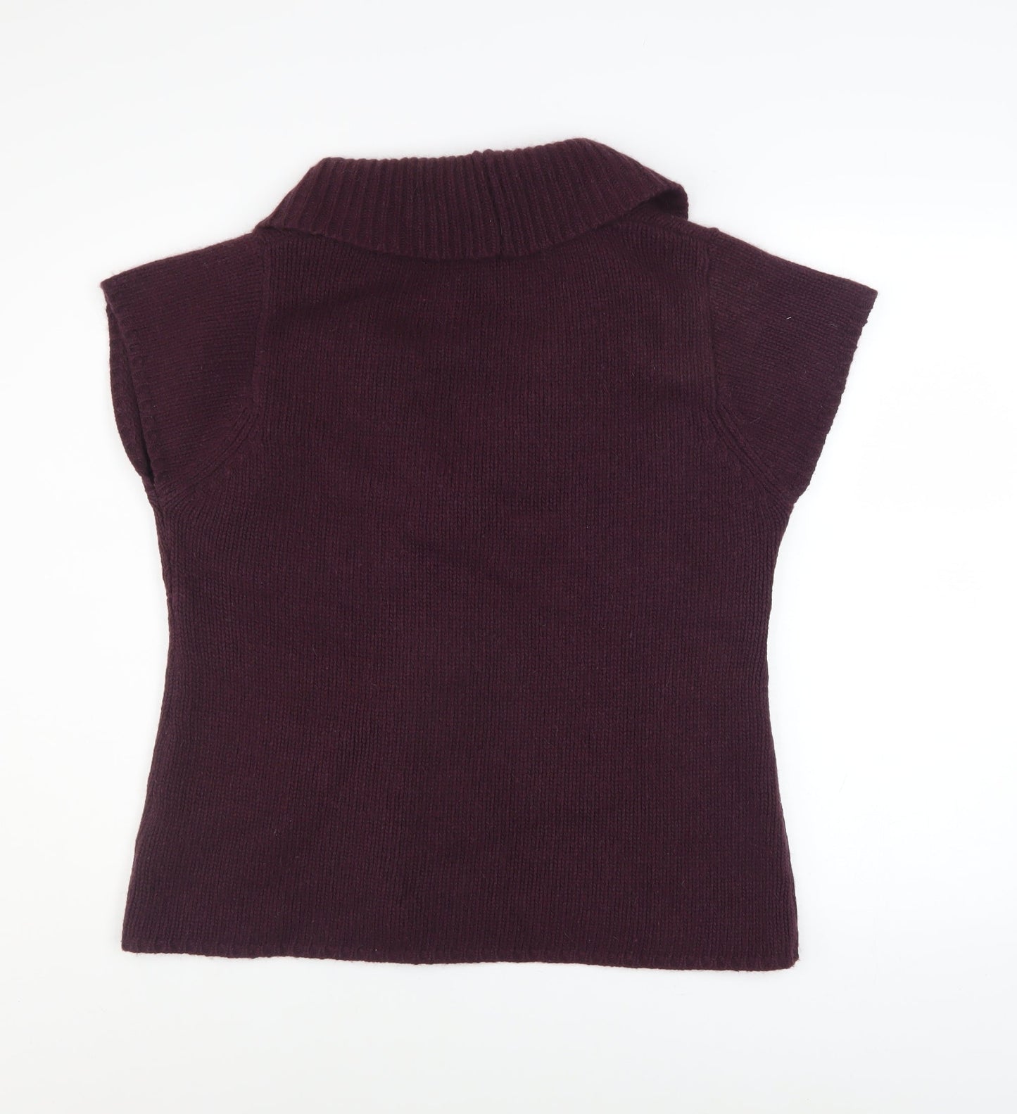 Wolsey Women's Purple Sleeveless V-Neck Pullover Jumper Size 10
