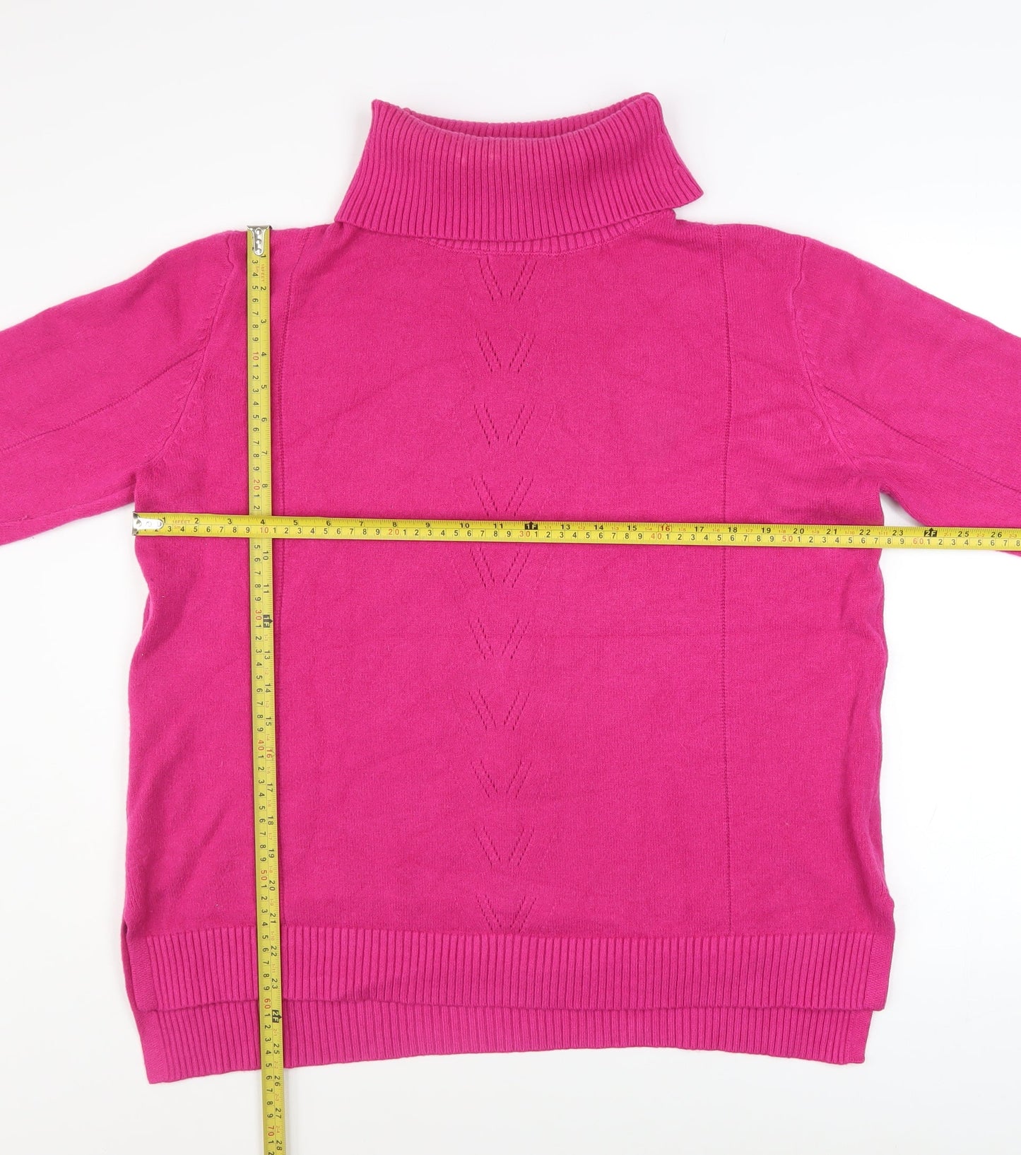 ANNY Women’s Pink Roll Neck Long Sleeve Pullover Jumper L