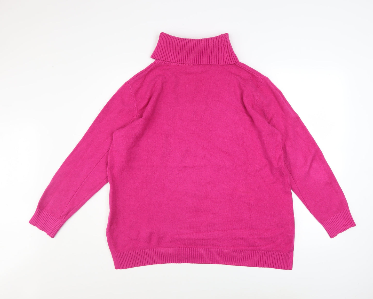 ANNY Women’s Pink Roll Neck Long Sleeve Pullover Jumper L