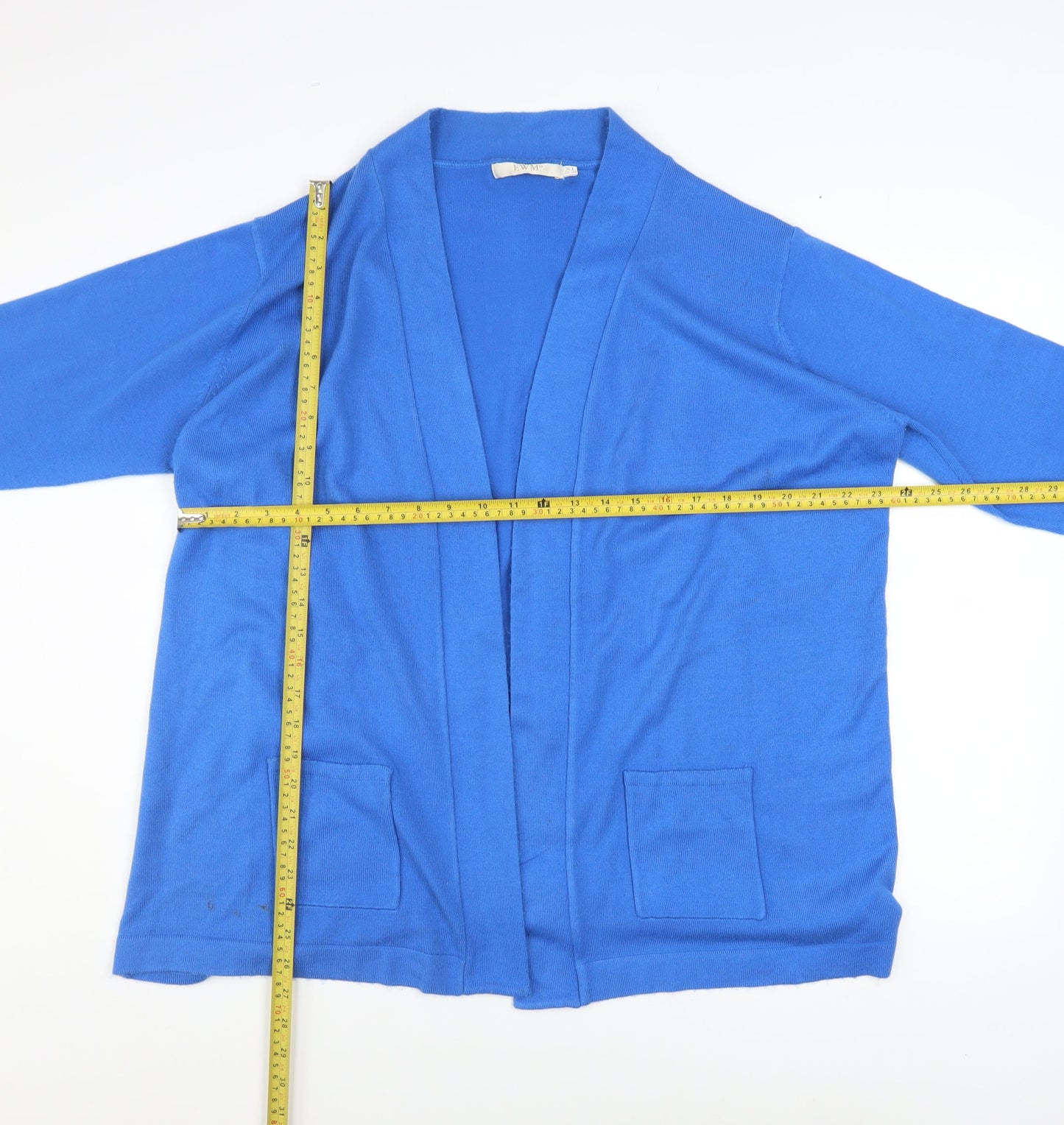 EWM Women Blue Acrylic Long Sleeve Open Cardigan XL 22-24
