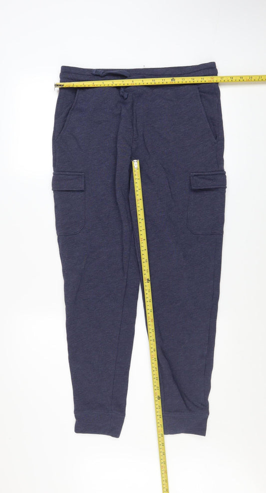 GAP Men Blue Cotton Jogger Sweatpants M Regular Fit Activewear Trousers