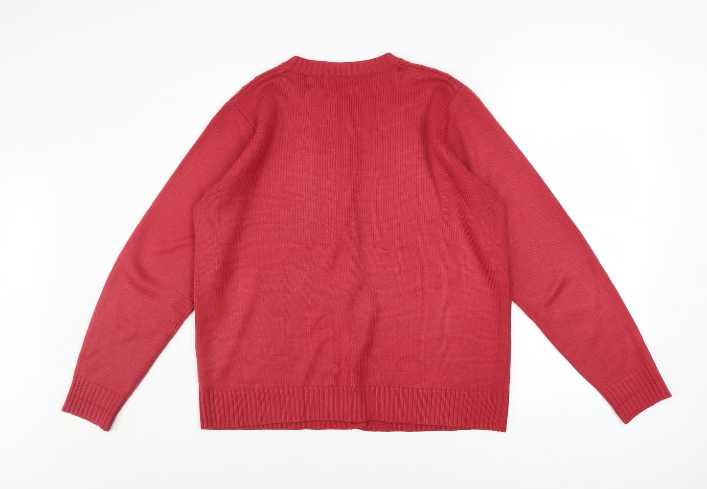 Honor Millburn Women's Red Knit Button Cardigan Size 14