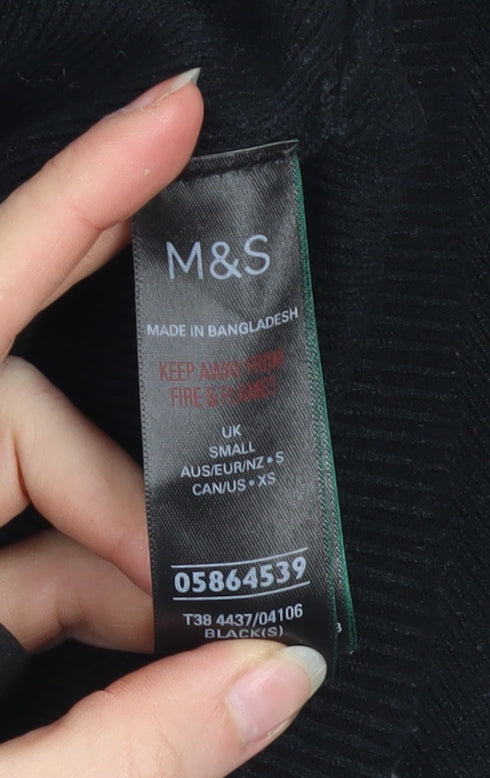 Marks and Spencer Women’s Black Hooded Zip Basic Jacket Size S