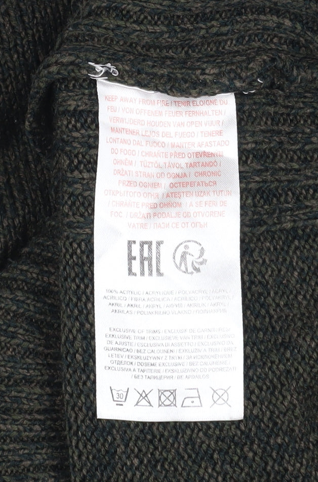 Kensington Eastside Men's Green L Crew Neck Acrylic Knit Jumper