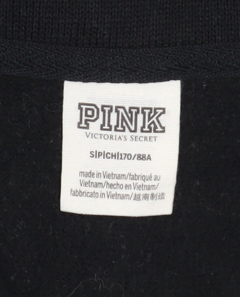 Victoria’s Secret PINK Girls Black Fleece 1/2 Zip Pullover Sweatshirt S