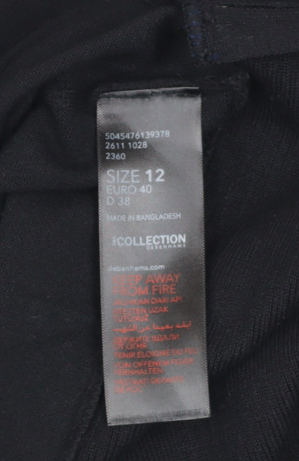 Debenhams The Collection Women Black Size 12 Longline Zip Cardigan