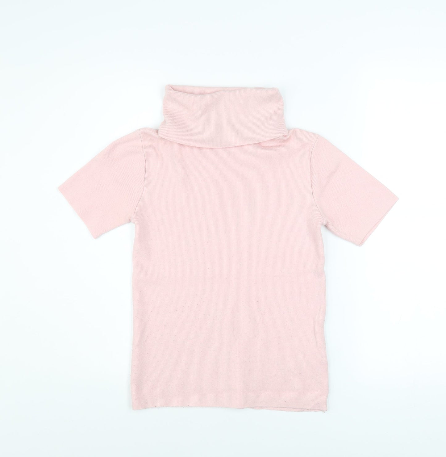 Pink Vanilla Women’s Pink Roll Neck Short Sleeve Jersey Top M/L