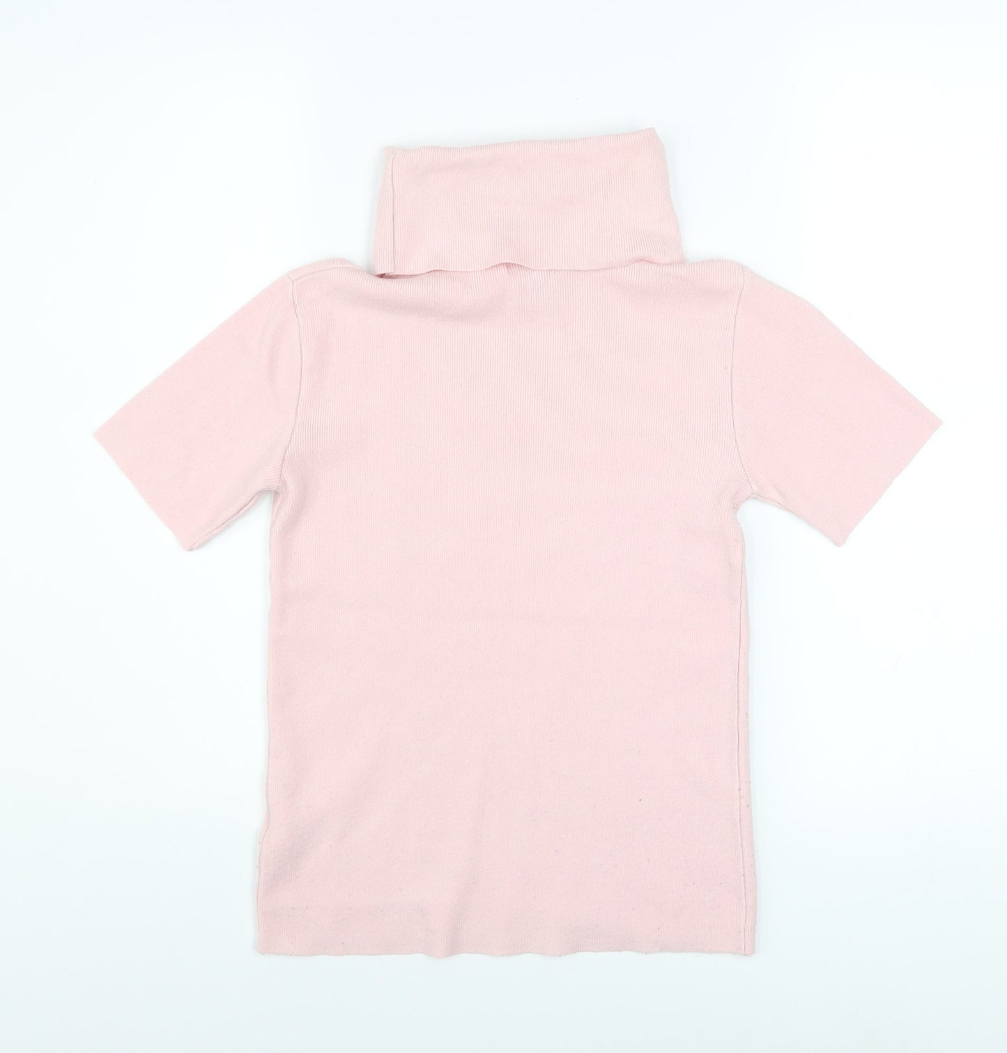 Pink Vanilla Women’s Pink Roll Neck Short Sleeve Jersey Top M/L