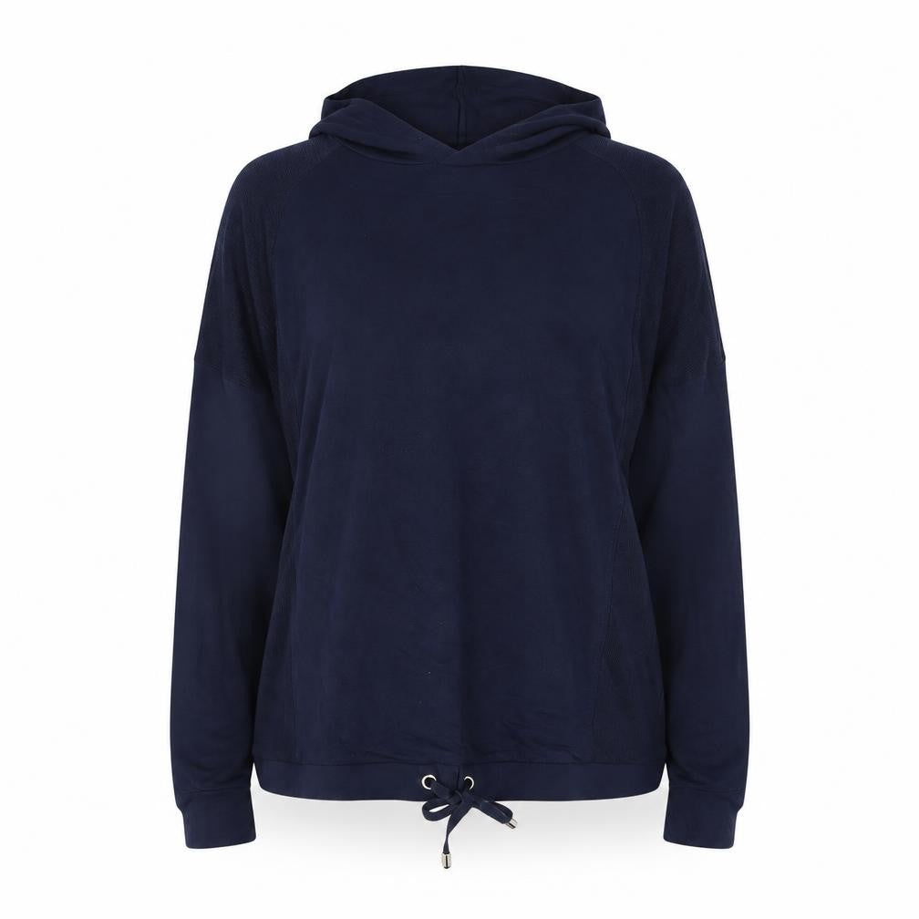 F&F Womens Navy Blue Hooded Pullover Hoodie UK 12 Viscose Blend