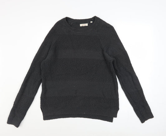 Fat Face Women’s Black Cotton Crew Neck Long Sleeve Jumper Size 12
