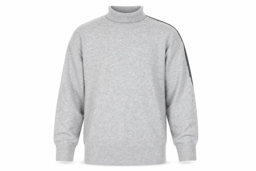 Front view of French Connection Men Grey High Neck Wool Blend jumper, size M