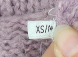 Teddy Smith Women’s Purple Mohair Blend V-Neck Chunky Knit Jumper XS