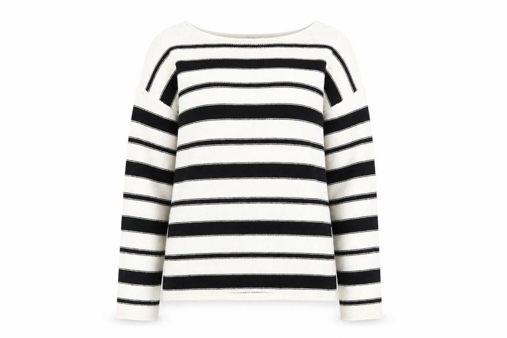 Marks and Spencer Women’s Ivory Black Striped Knit Jumper Medium