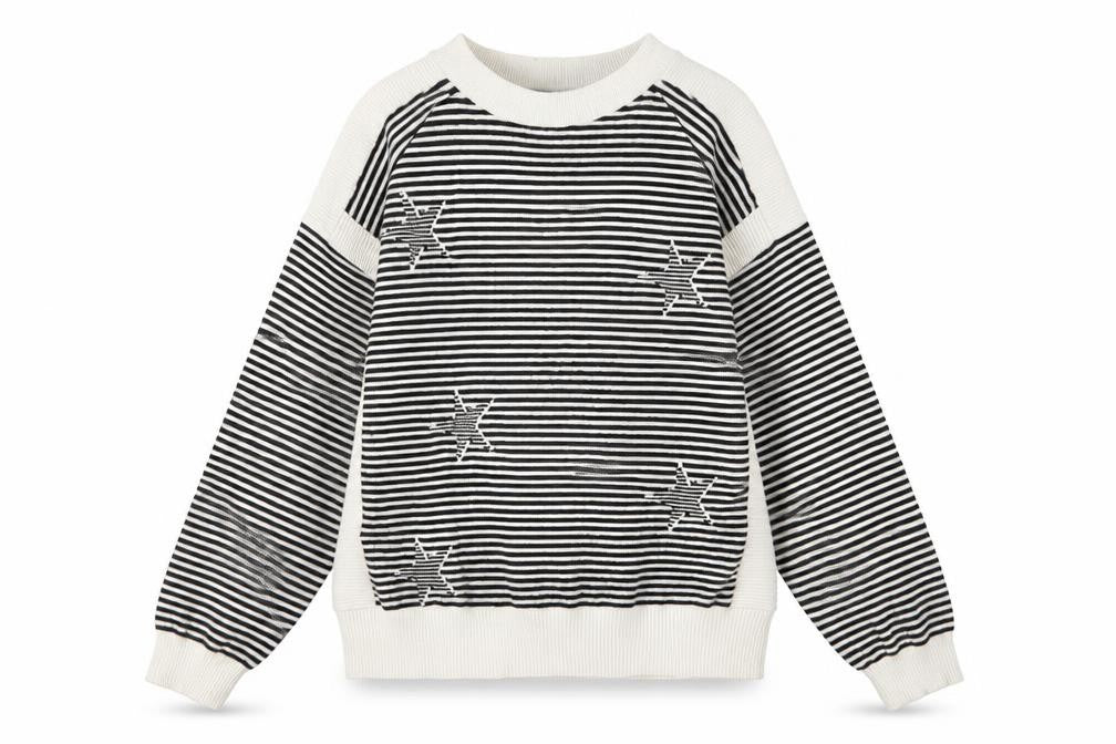 Marks and Spencer Women's Black Striped Star Jumper Size M