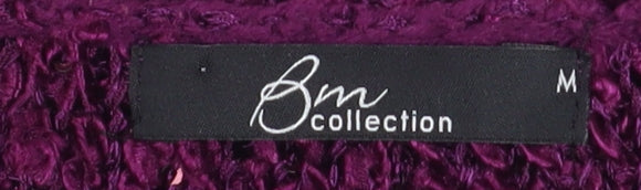 BM Collection Women's Purple Sequin Knit Cardigan M