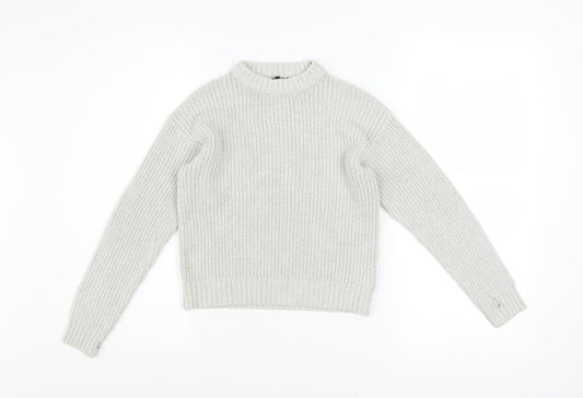 Mile End Girls Grey Metallic Knit Pullover Jumper Size 10