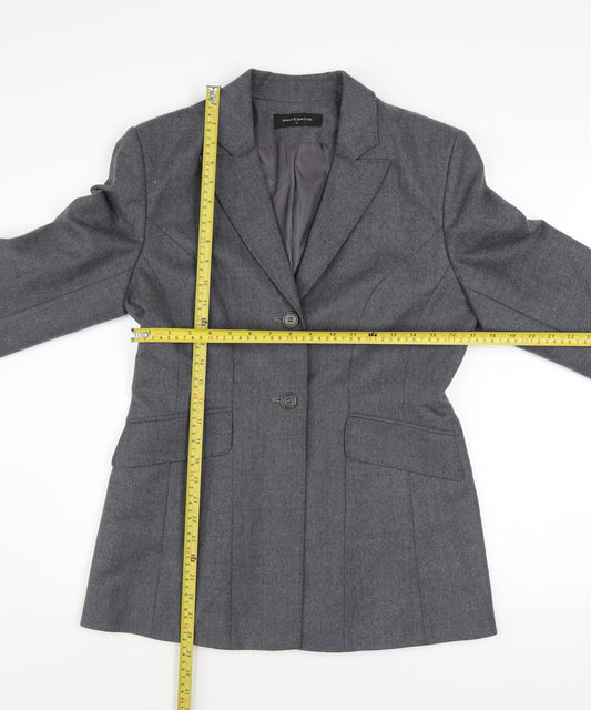 Press & Bastyan Women's Grey Size 14 Classic Two-Button Blazer
