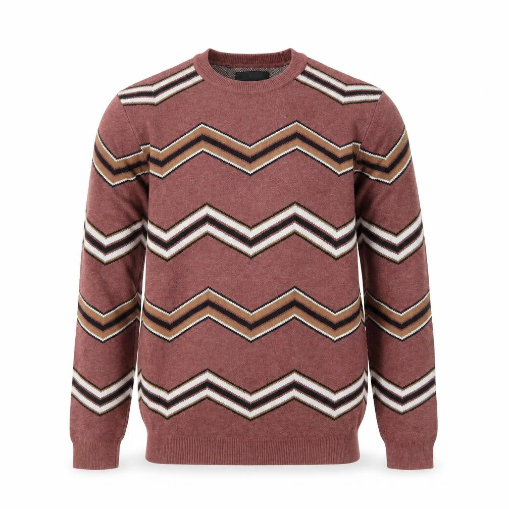 ASOS Men's Brown Geometric Crew Neck Cotton Jumper XS