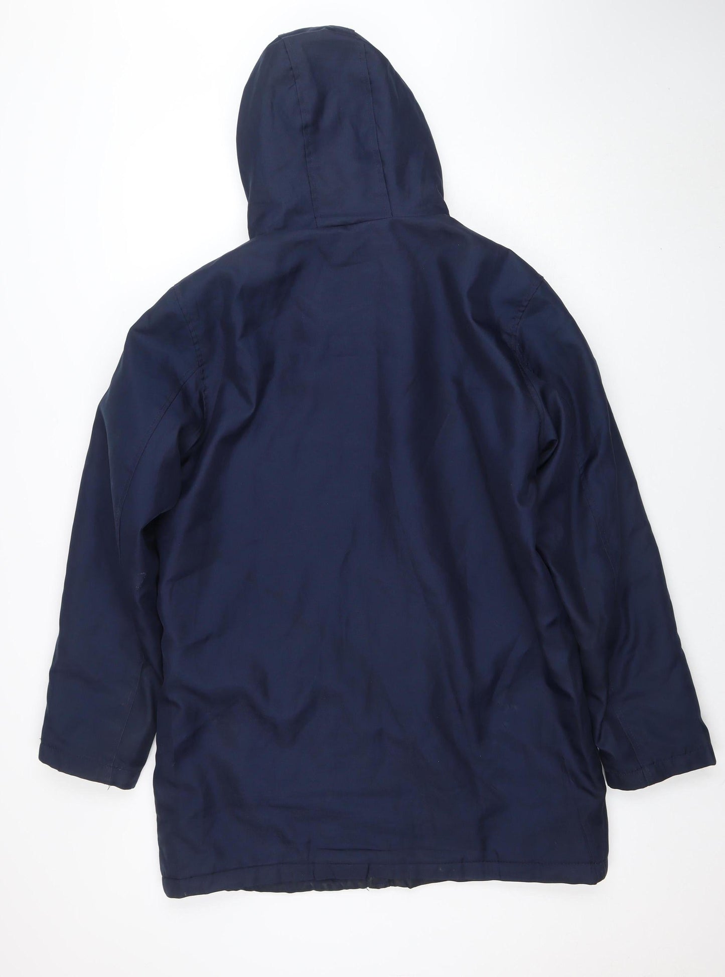 Avenue Men’s Blue Hooded Parka Jacket Size S Polyester Winter Coat