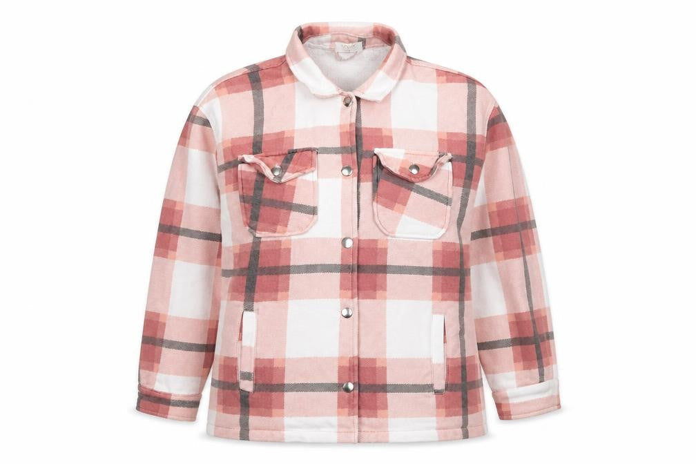 Zino Women Pink Check Cotton Blend Jacket Size S Casual