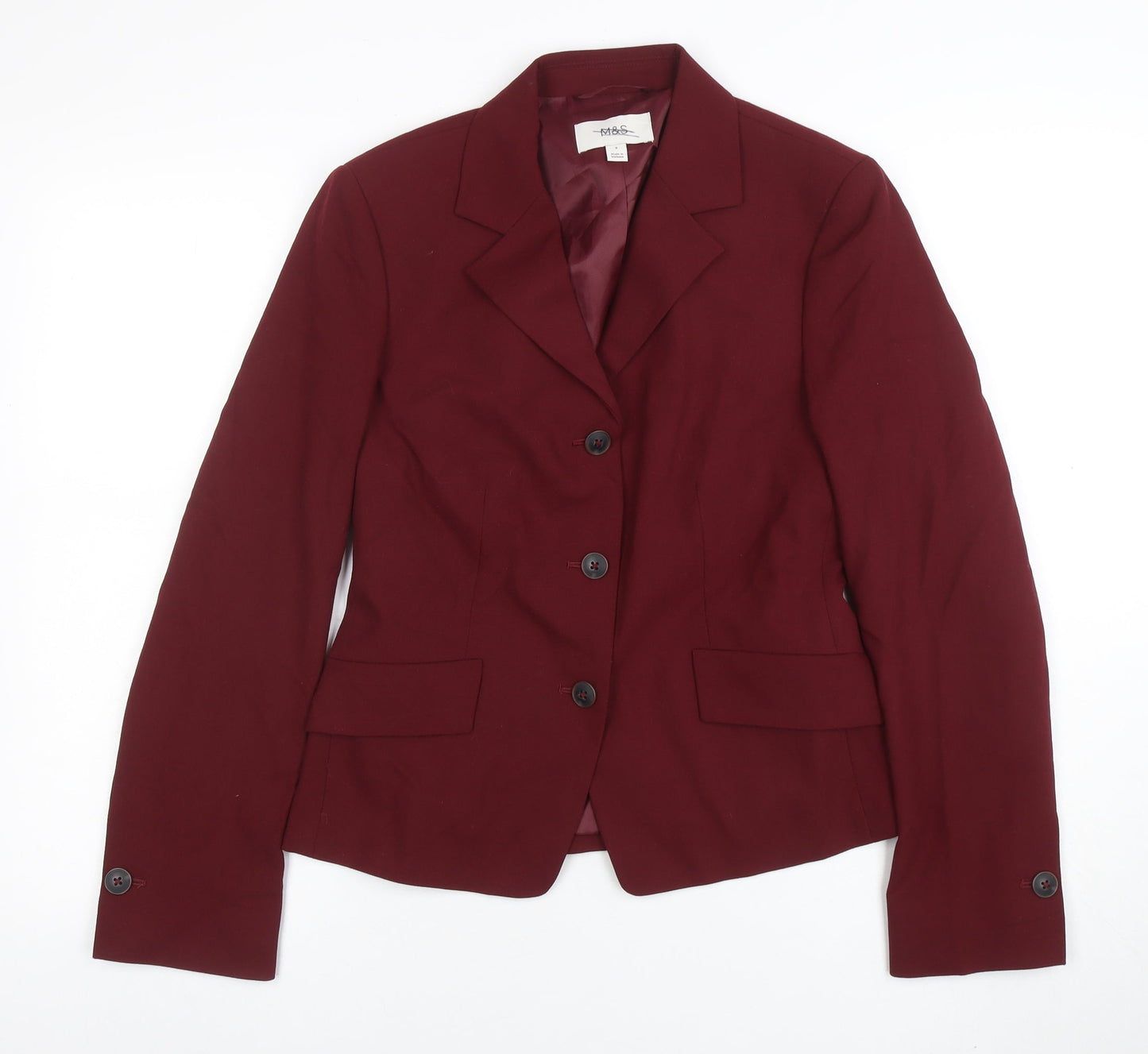 Marks and Spencer Women's Red Size 8 Tailored Blazer Jacket