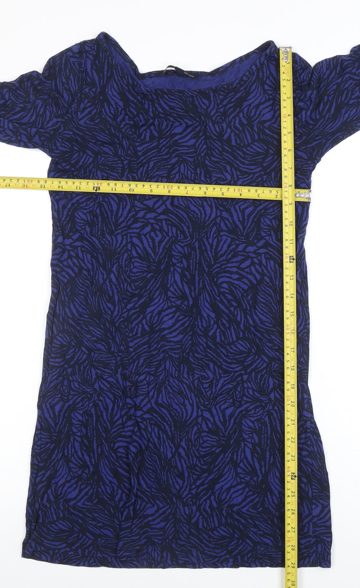French Connection Women's Blue Animal Print Bodycon Dress Size S