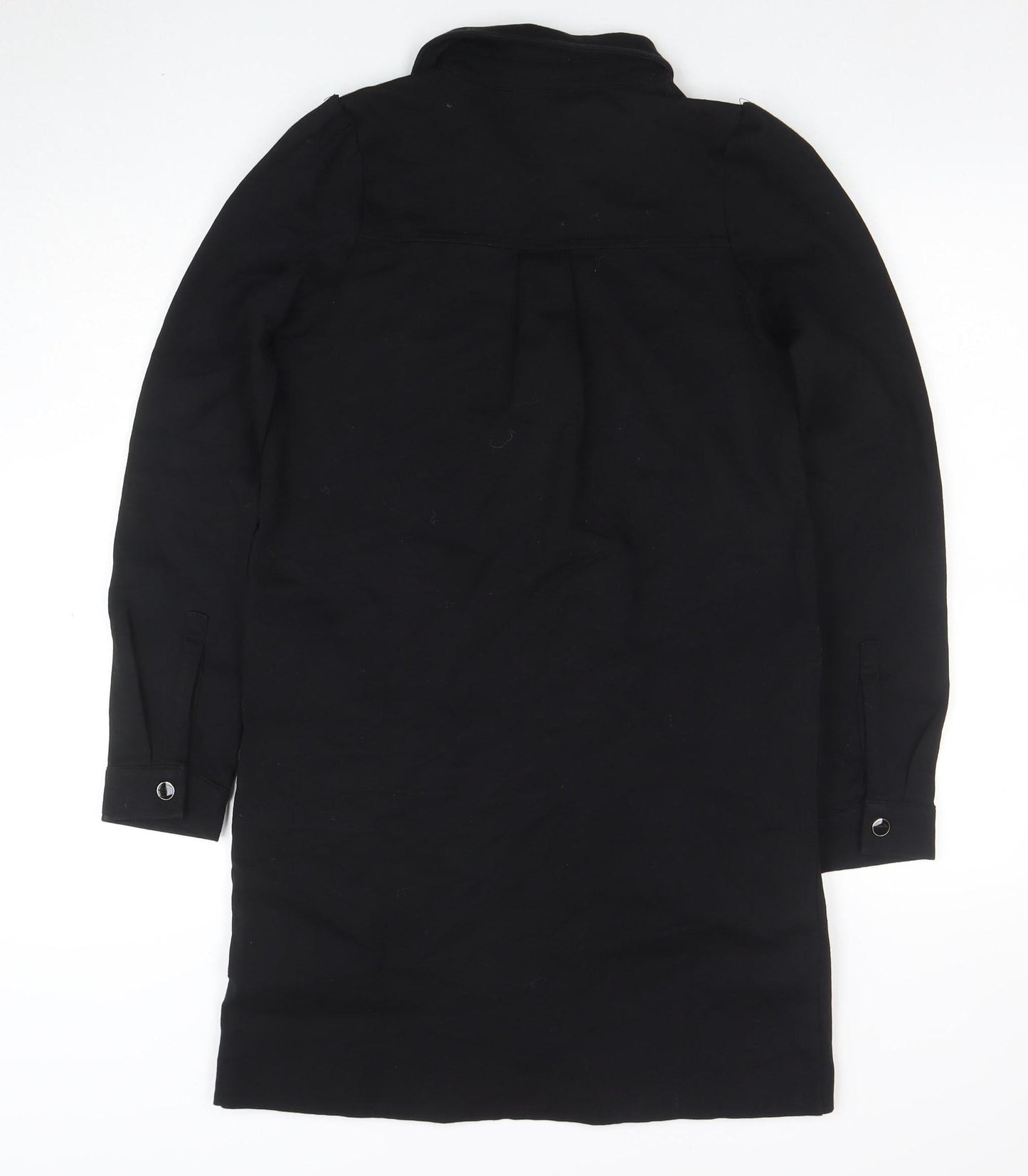 Thought Women's Black Size 8 Collared Long Sleeve Shirt Dress