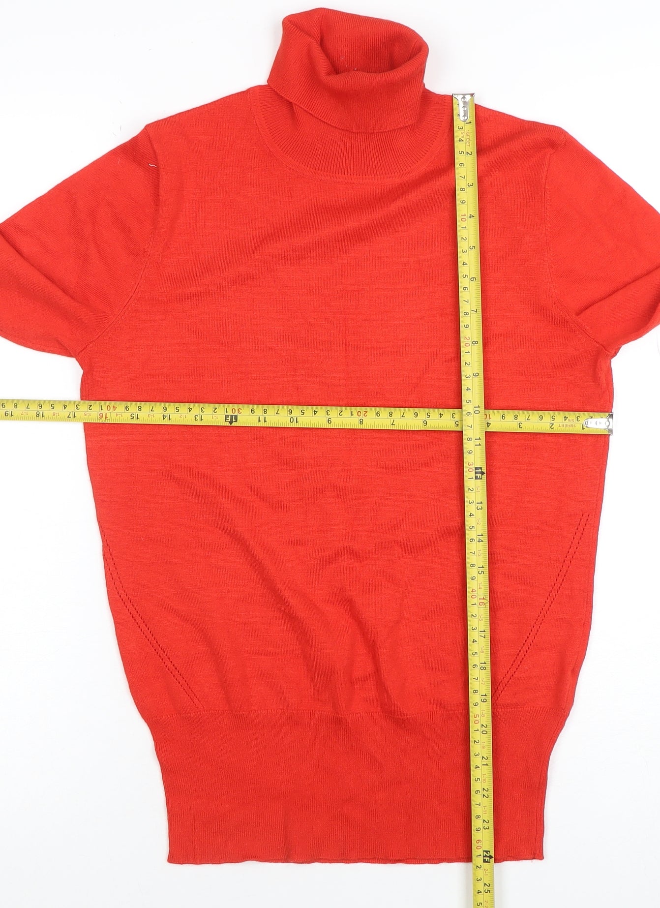 Oasis Women Red Roll Neck Knit Jumper Size M