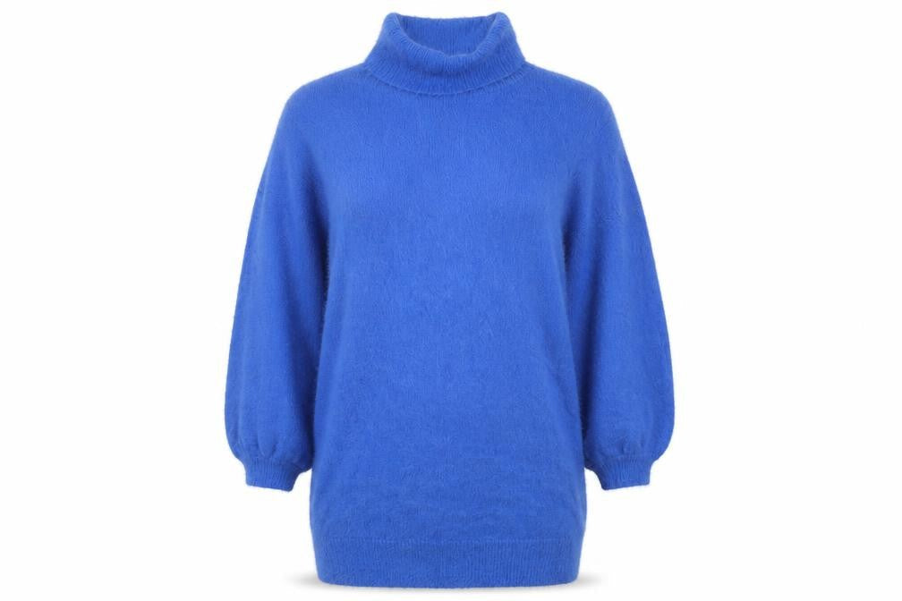 In The Style Women’s Blue Roll Neck Knit Jumper Dress Size 14