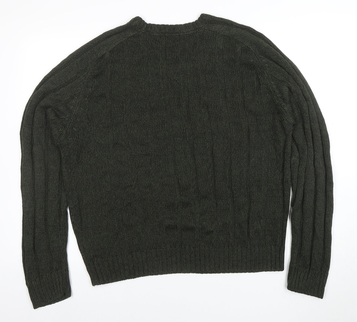 P.G. Field Men's Green XL V-Neck Knit Acrylic Jumper Sweater