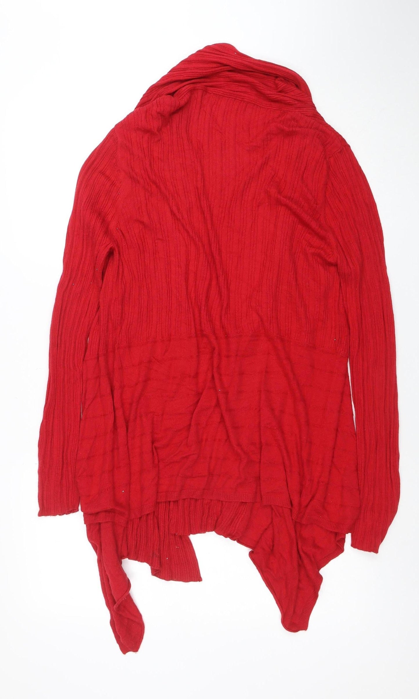 Soon Women Red Size 20 Open Knit Long Sleeve Cardigan