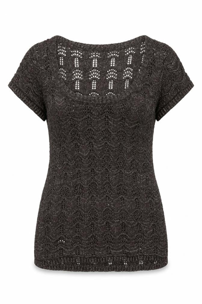 Soen Womens Brown Knit Short Sleeve Camisole Blouse Size 14