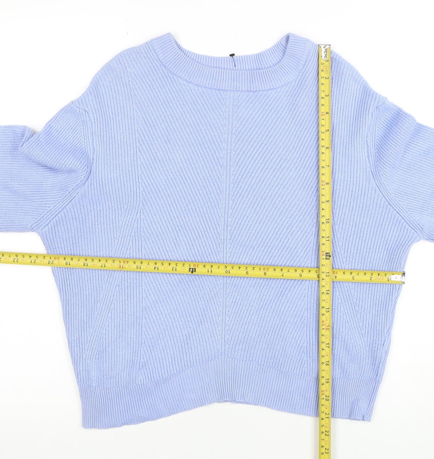 Marks and Spencer Women’s Blue Cotton Knit Crew Neck Jumper M