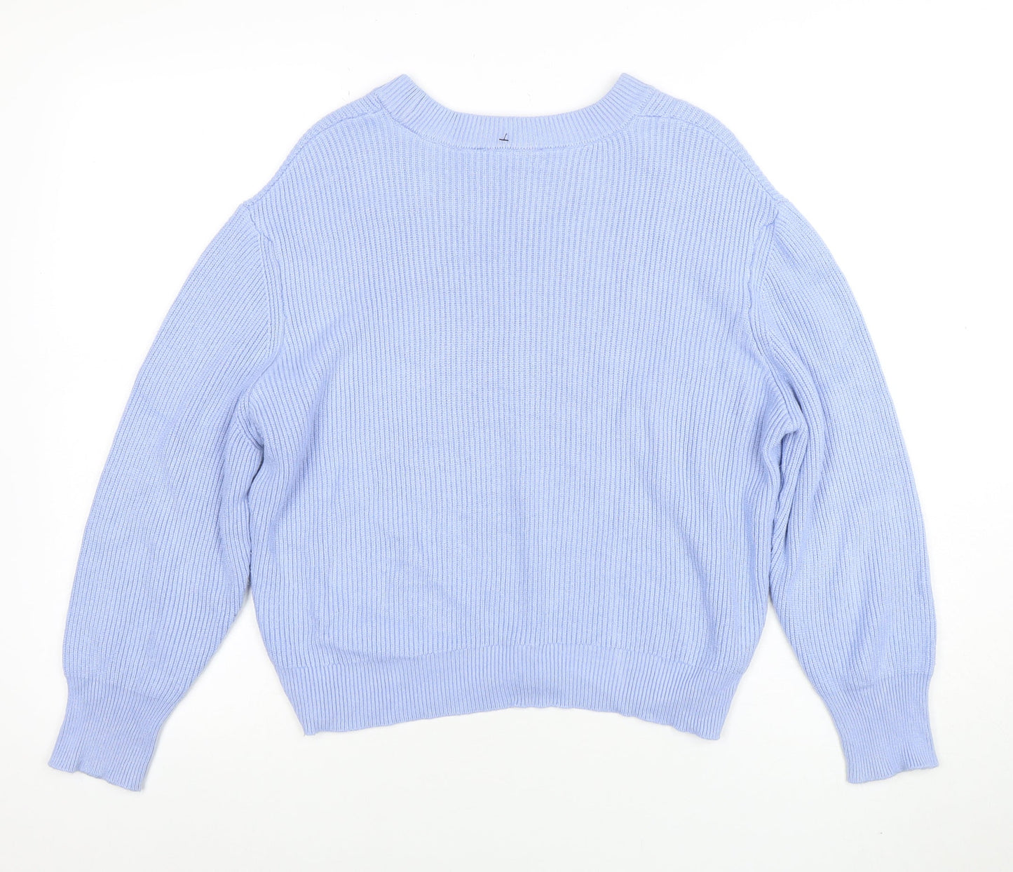 Marks and Spencer Women’s Blue Cotton Knit Crew Neck Jumper M