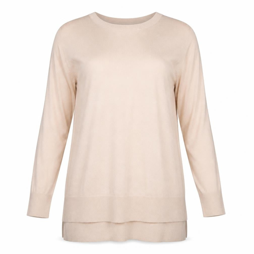 H&M Women’s Beige Knit Long Sleeve Tunic Jumper Size M