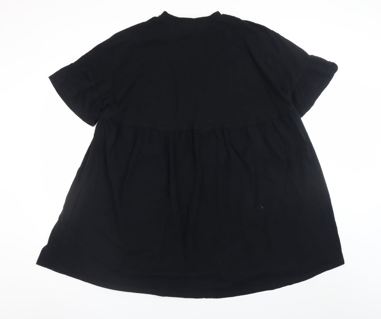 ASOS DESIGN Women’s Black Cotton Short Smock Dress Size 10