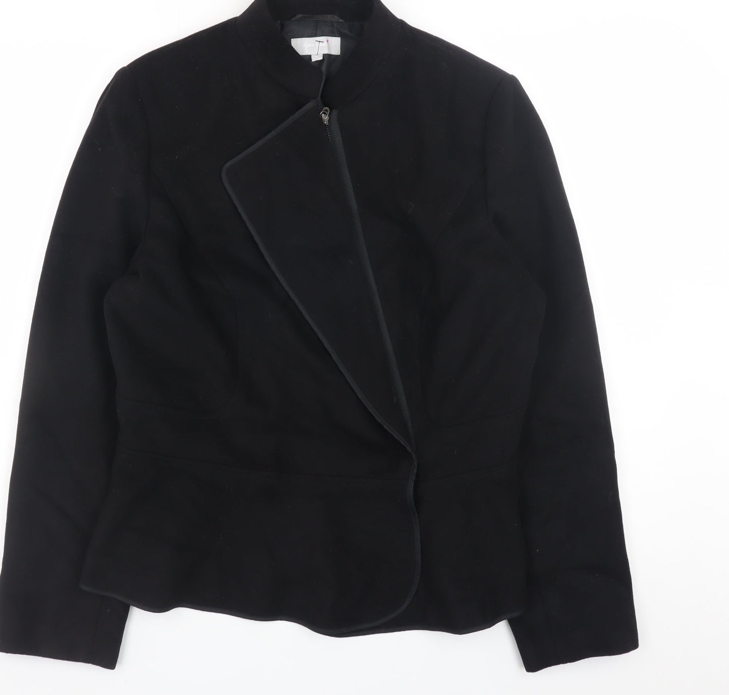 Marks and Spencer Women’s Black Size 14 Zip Jacket Lined Twill
