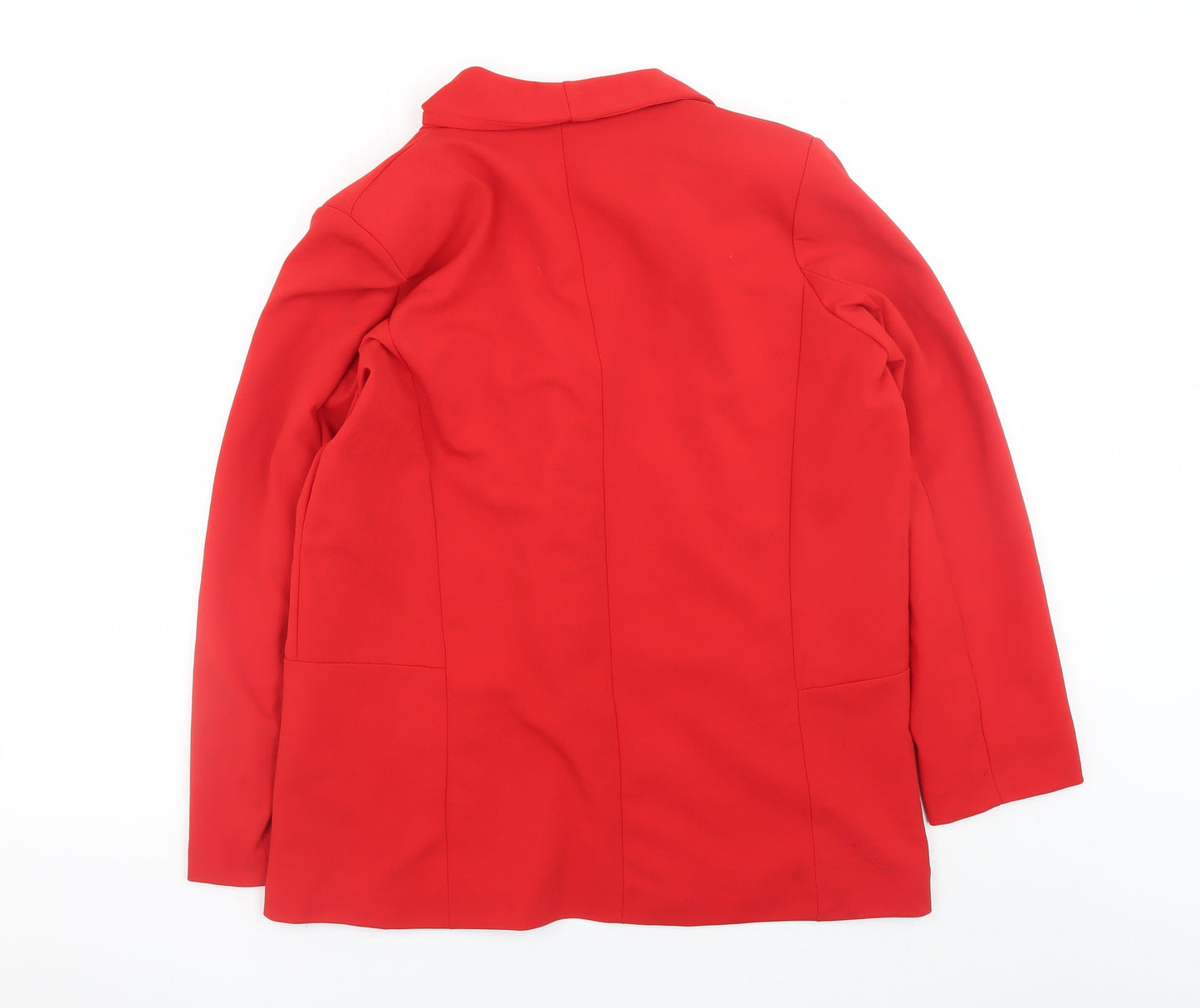 Boohoo Women’s Red Blazer Jacket Size 12 Regular Fit Lined