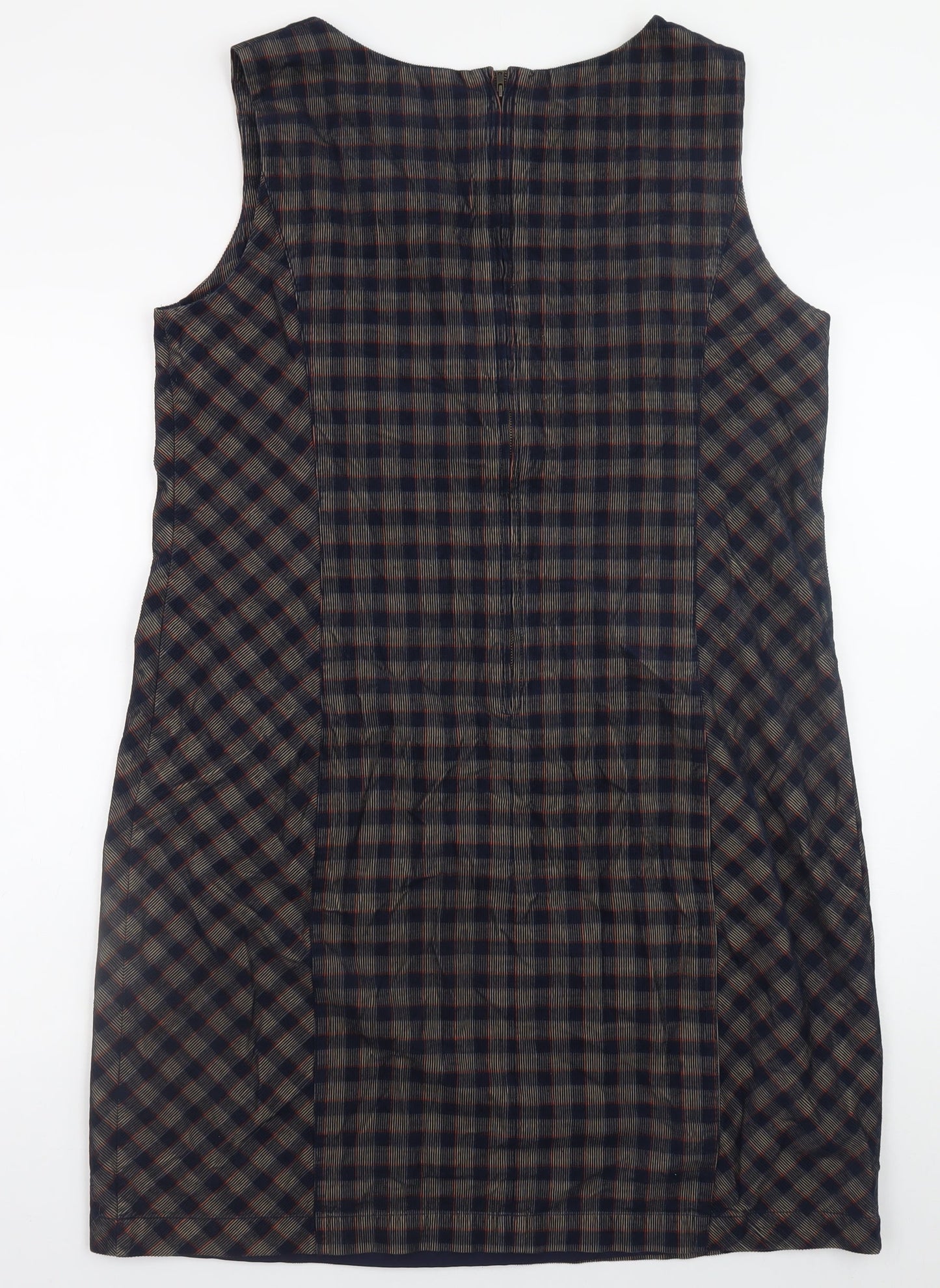 Laura Ashley Women's Multicoloured Check Sleeveless Shift Dress Size 16
