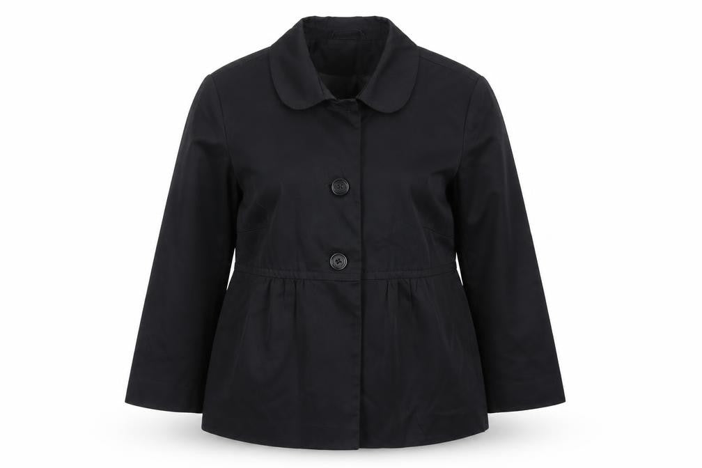 Clockhouse Women Black Cotton Blend Button Jacket Size 14
